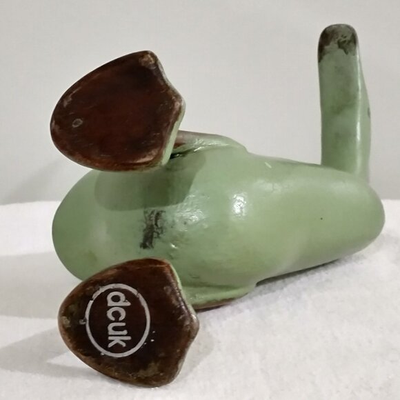 Dcuk Primitive Bamboo Root Hand Painted Wood Sage Green 11.5" tall Duck - Picture 8 of 10